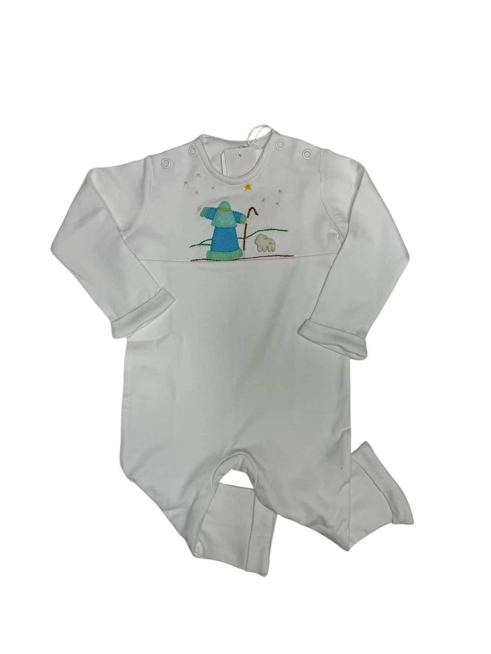 NEW SQUIGGLES kid's shepherds star romper in white